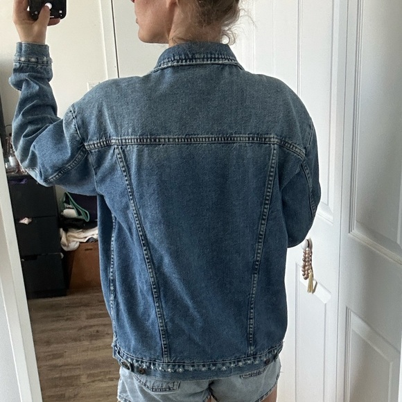 Free People Ramona Trucker Denim Jean Jacket M - Picture 13 of 16